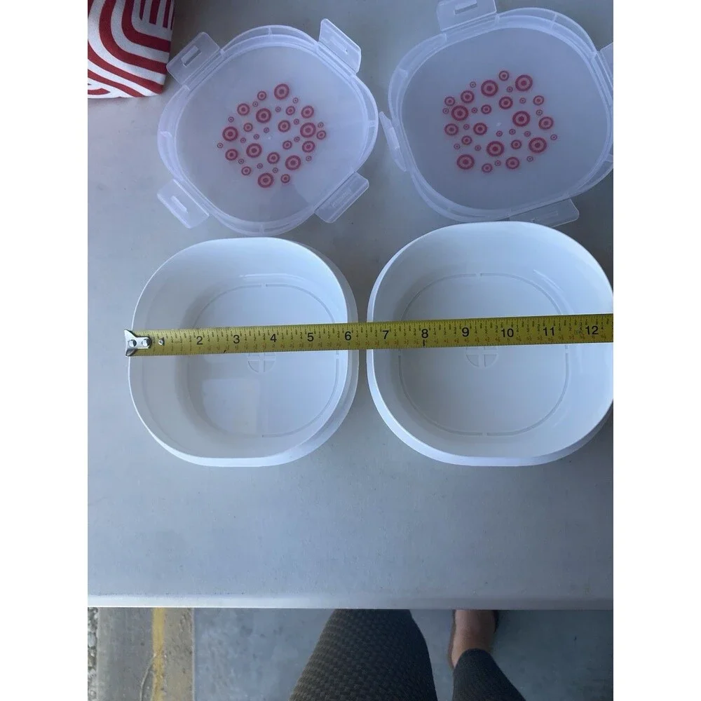 Target Bullseye Lot Insulated Lunch Bag Tote Food Containers Set Red White